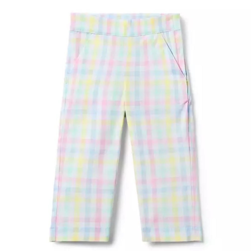 Janie and Jack Pastel Plaid Gingham Cropped Pants